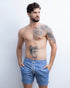 Blue Oxford Men Swim Shorts
